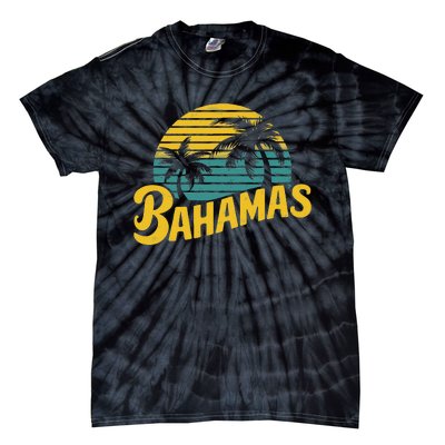 Bahamas Vacation Beach Palm Retro Tropical Tie-Dye T-Shirt