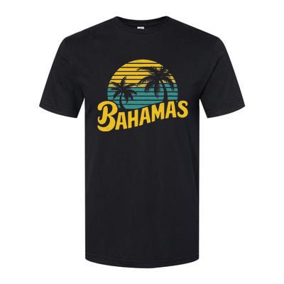 Bahamas Vacation Beach Palm Retro Tropical Softstyle CVC T-Shirt