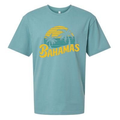 Bahamas Vacation Beach Palm Retro Tropical Sueded Cloud Jersey T-Shirt