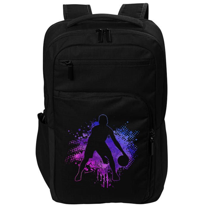 Basketball Vintage Bball Player Coach Sports Baller Impact Tech Backpack