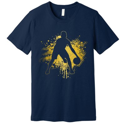 Basketball Vintage Bball Player Coach Sports Baller Premium T-Shirt