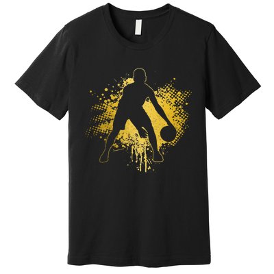 Basketball Vintage Bball Player Coach Sports Baller Premium T-Shirt