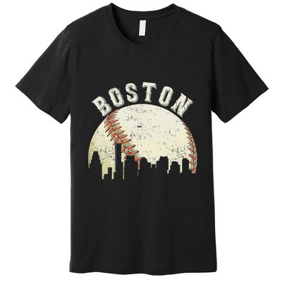 Boston Vintage Baseball Distressed Premium T-Shirt