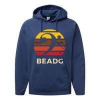 BEADG Vintage Bass Clef Sunset Bassist 5 String Player Gifts Performance Fleece Hoodie