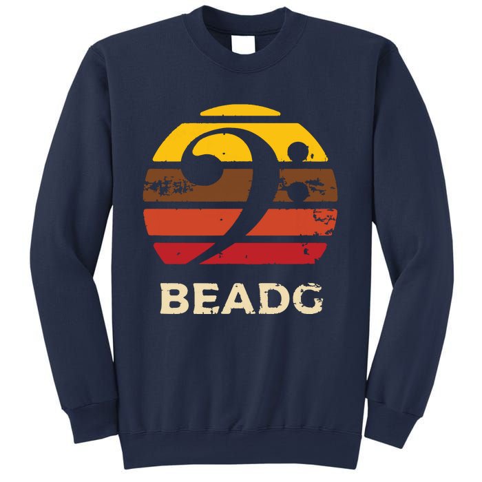 BEADG Vintage Bass Clef Sunset Bassist 5 String Player Gifts Sweatshirt