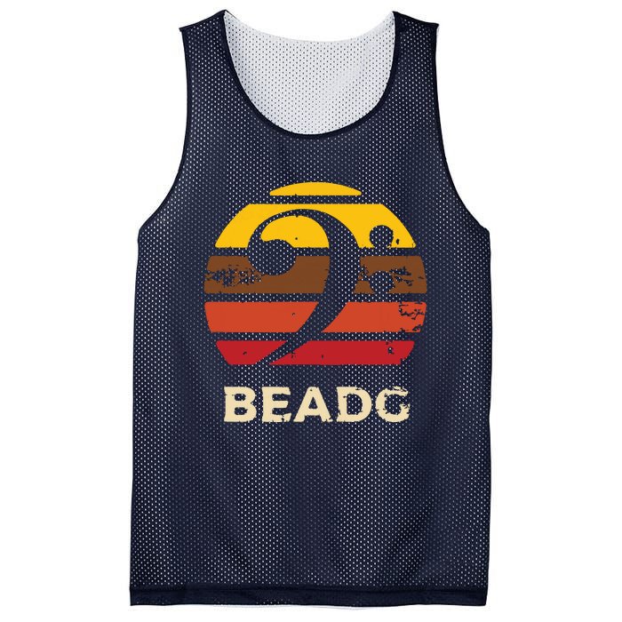 BEADG Vintage Bass Clef Sunset Bassist 5 String Player Gifts Mesh Reversible Basketball Jersey Tank