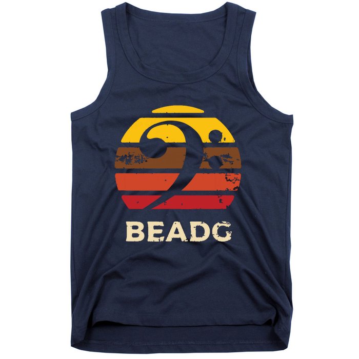 BEADG Vintage Bass Clef Sunset Bassist 5 String Player Gifts Tank Top