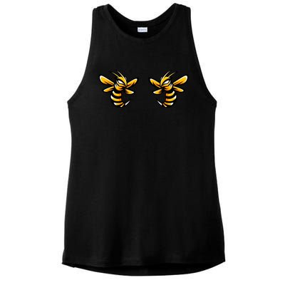 Boobies Vs Boob Bees And Boobees Vs Boo Bees Gift Ladies PosiCharge Tri-Blend Wicking Tank