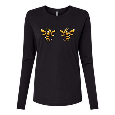 Boobies Vs Boob Bees And Boobees Vs Boo Bees Gift Womens Cotton Relaxed Long Sleeve T-Shirt