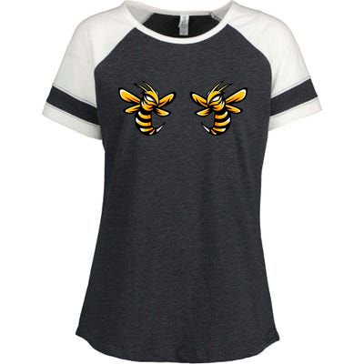 Boobies Vs Boob Bees And Boobees Vs Boo Bees Gift Enza Ladies Jersey Colorblock Tee