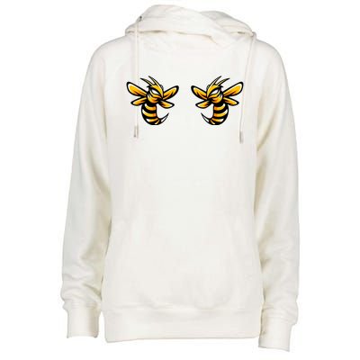 Boobies Vs Boob Bees And Boobees Vs Boo Bees Gift Womens Funnel Neck Pullover Hood