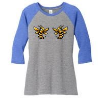 Boobies Vs Boob Bees And Boobees Vs Boo Bees Gift Women's Tri-Blend 3/4-Sleeve Raglan Shirt