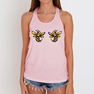 Boobies Vs Boob Bees And Boobees Vs Boo Bees Gift Women's Knotted Racerback Tank