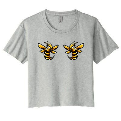 Boobies Vs Boob Bees And Boobees Vs Boo Bees Gift Women's Crop Top Tee