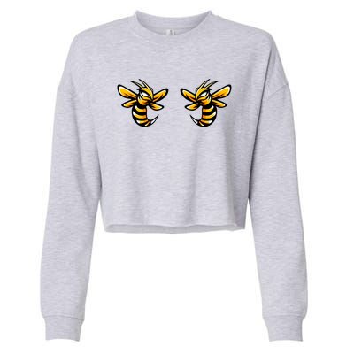 Boobies Vs Boob Bees And Boobees Vs Boo Bees Gift Cropped Pullover Crew