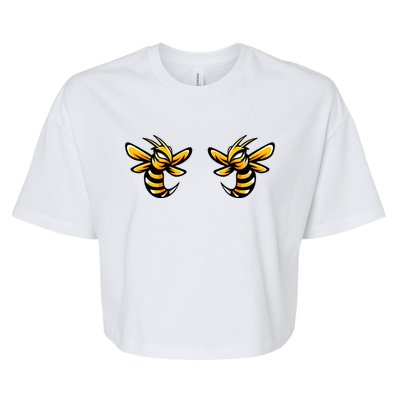 Boobies Vs Boob Bees And Boobees Vs Boo Bees Gift Bella+Canvas Jersey Crop Tee