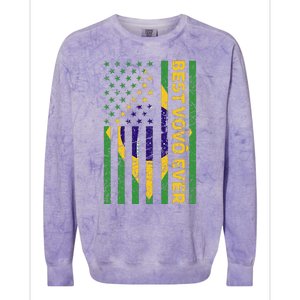 Best Vovô Brazil American Flag Colorblast Crewneck Sweatshirt