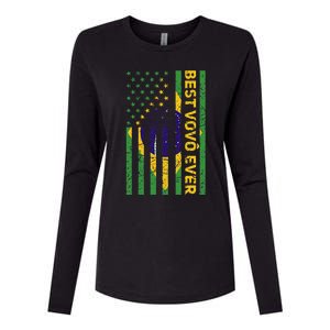 Best Vovô Brazil American Flag Womens Cotton Relaxed Long Sleeve T-Shirt