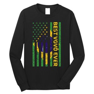 Best Vovô Brazil American Flag Long Sleeve Shirt