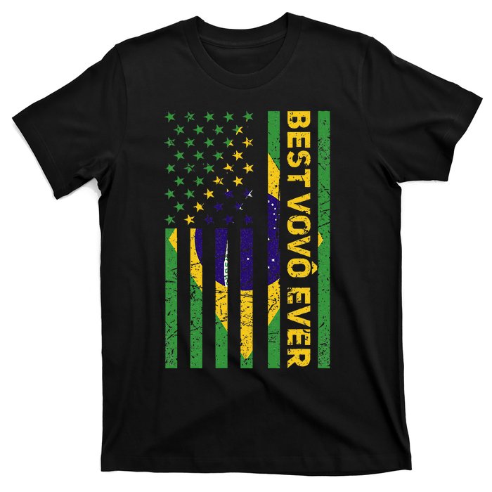 Best Vovô Brazil American Flag T-Shirt