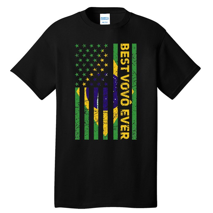 Best Vovô Brazil American Flag Tall T-Shirt