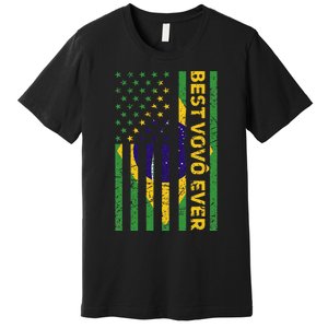 Best Vovô Brazil American Flag Premium T-Shirt