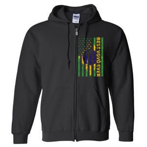 Best Vovô Brazil American Flag Full Zip Hoodie