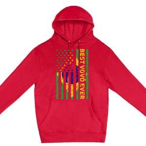 Best Vovô Brazil American Flag Premium Pullover Hoodie