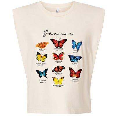 Bible Verse Christian Scripture Watercolor Butterfly Psalm Garment-Dyed Women's Muscle Tee