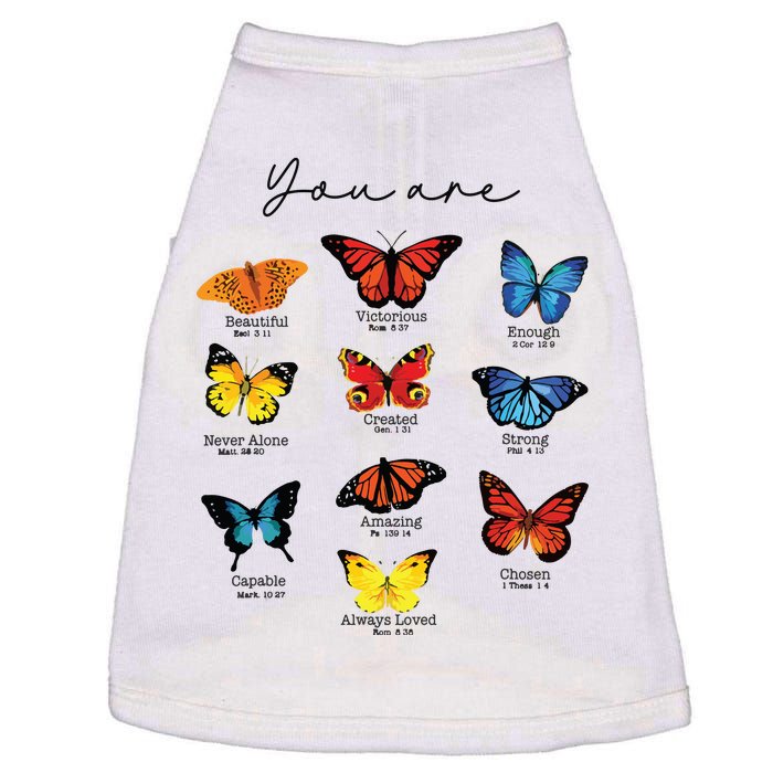 Bible Verse Christian Scripture Watercolor Butterfly Psalm Doggie Tank