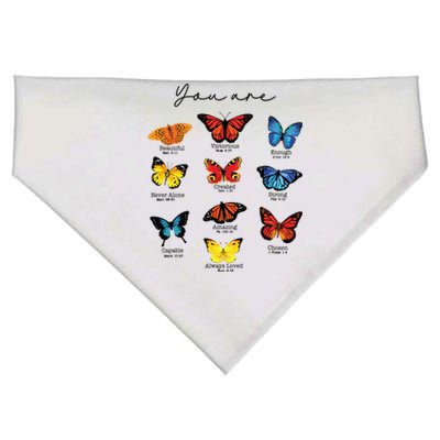 Bible Verse Christian Scripture Watercolor Butterfly Psalm USA-Made Doggie Bandana