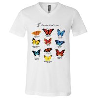 Bible Verse Christian Scripture Watercolor Butterfly Psalm V-Neck T-Shirt