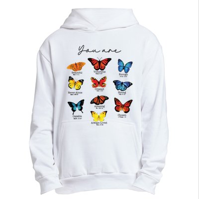 Bible Verse Christian Scripture Watercolor Butterfly Psalm Urban Pullover Hoodie