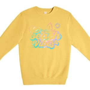 Beach Vibes Colorful Ocean Premium Crewneck Sweatshirt