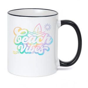 Beach Vibes Colorful Ocean 11oz Black Color Changing Mug