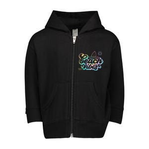 Beach Vibes Colorful Ocean Toddler Zip Fleece Hoodie