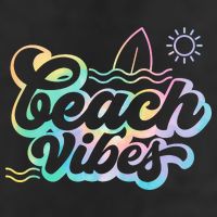 Beach Vibes Colorful Ocean Beanie