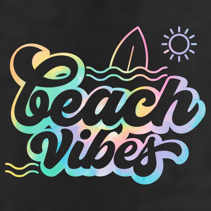 Beach Vibes Colorful Ocean Beanie