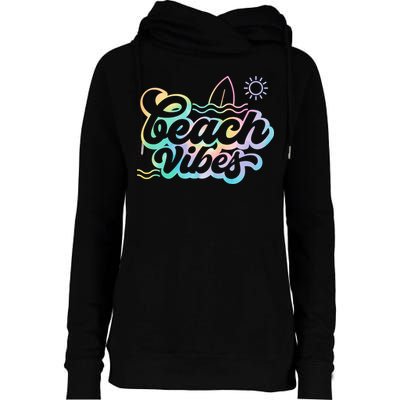 Beach Vibes Colorful Ocean Womens Funnel Neck Pullover Hood