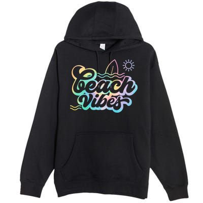 Beach Vibes Colorful Ocean Premium Pullover Hoodie