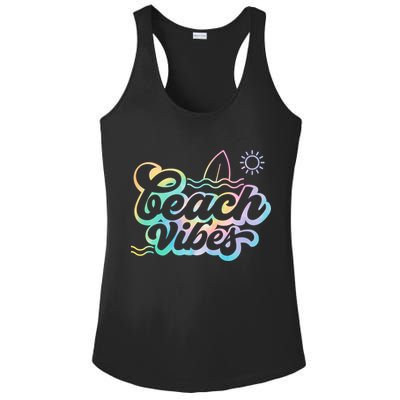 Beach Vibes Colorful Ocean Ladies PosiCharge Competitor Racerback Tank