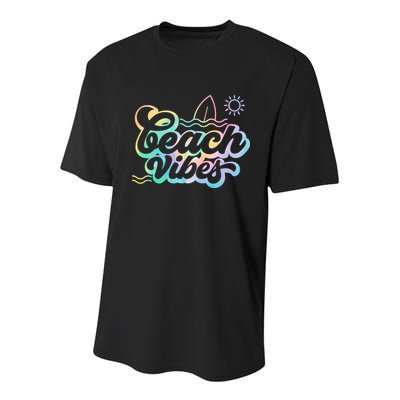Beach Vibes Colorful Ocean Youth Performance Sprint T-Shirt