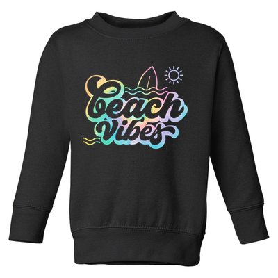Beach Vibes Colorful Ocean Toddler Sweatshirt