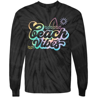 Beach Vibes Colorful Ocean Tie-Dye Long Sleeve Shirt