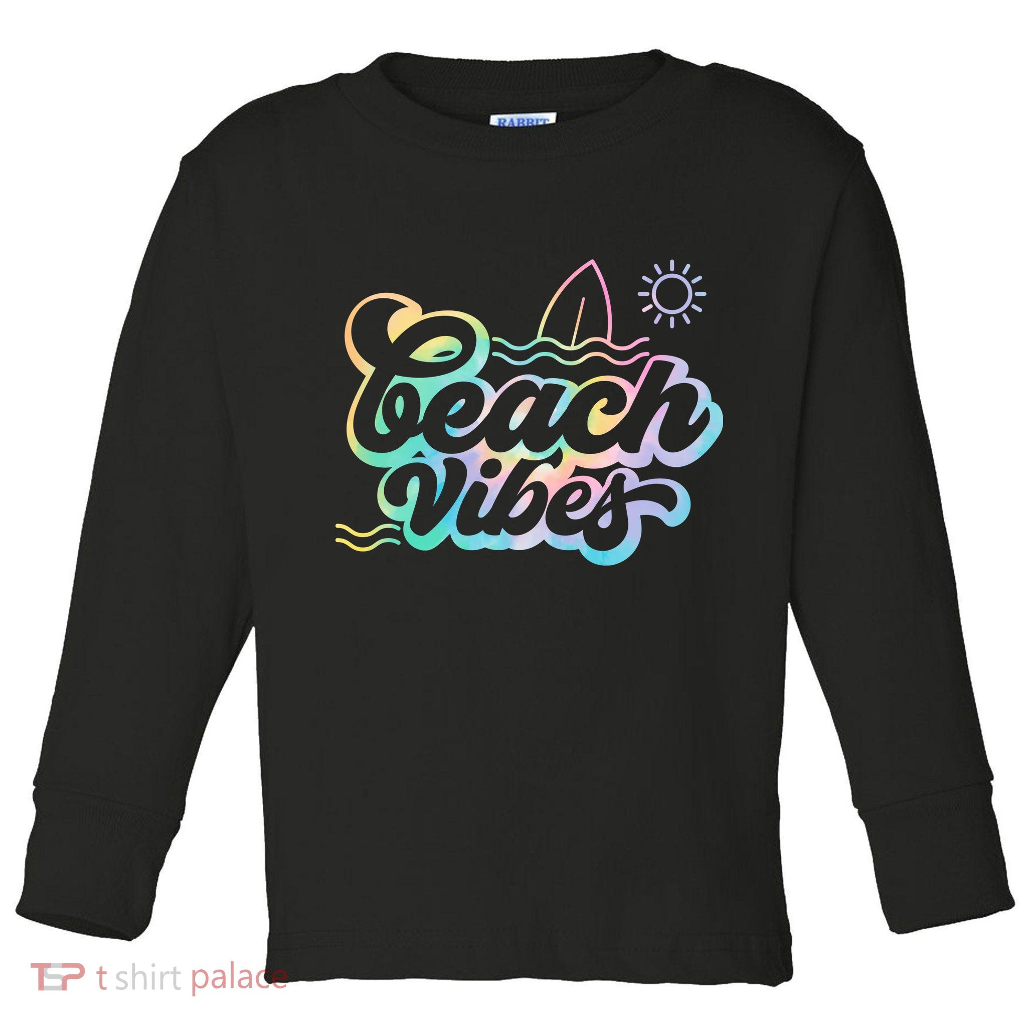 Beach Vibes Colorful Ocean Toddler Long Sleeve Shirt