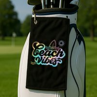 Beach Vibes Colorful Ocean Golf Towel