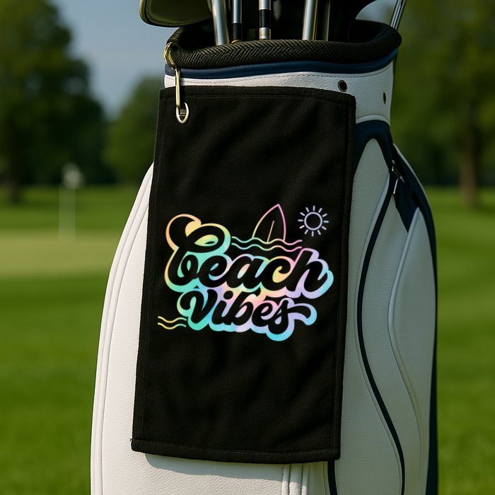 Beach Vibes Colorful Ocean Golf Towel