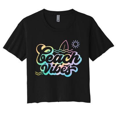 Beach Vibes Colorful Ocean Crop Top