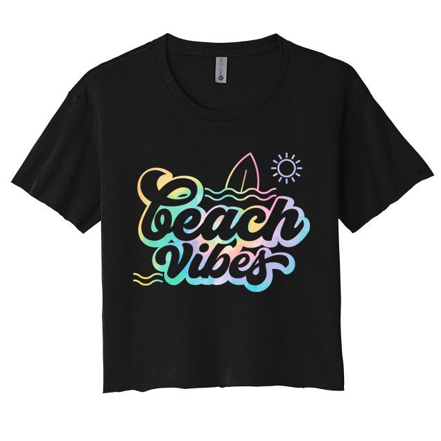 Beach Vibes Colorful Ocean Crop Top
