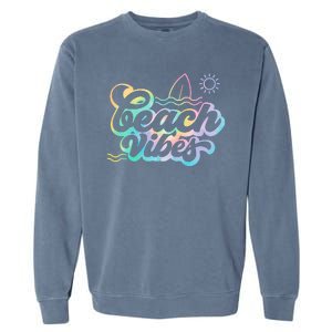 Beach Vibes Colorful Ocean Garment-Dyed Sweatshirt